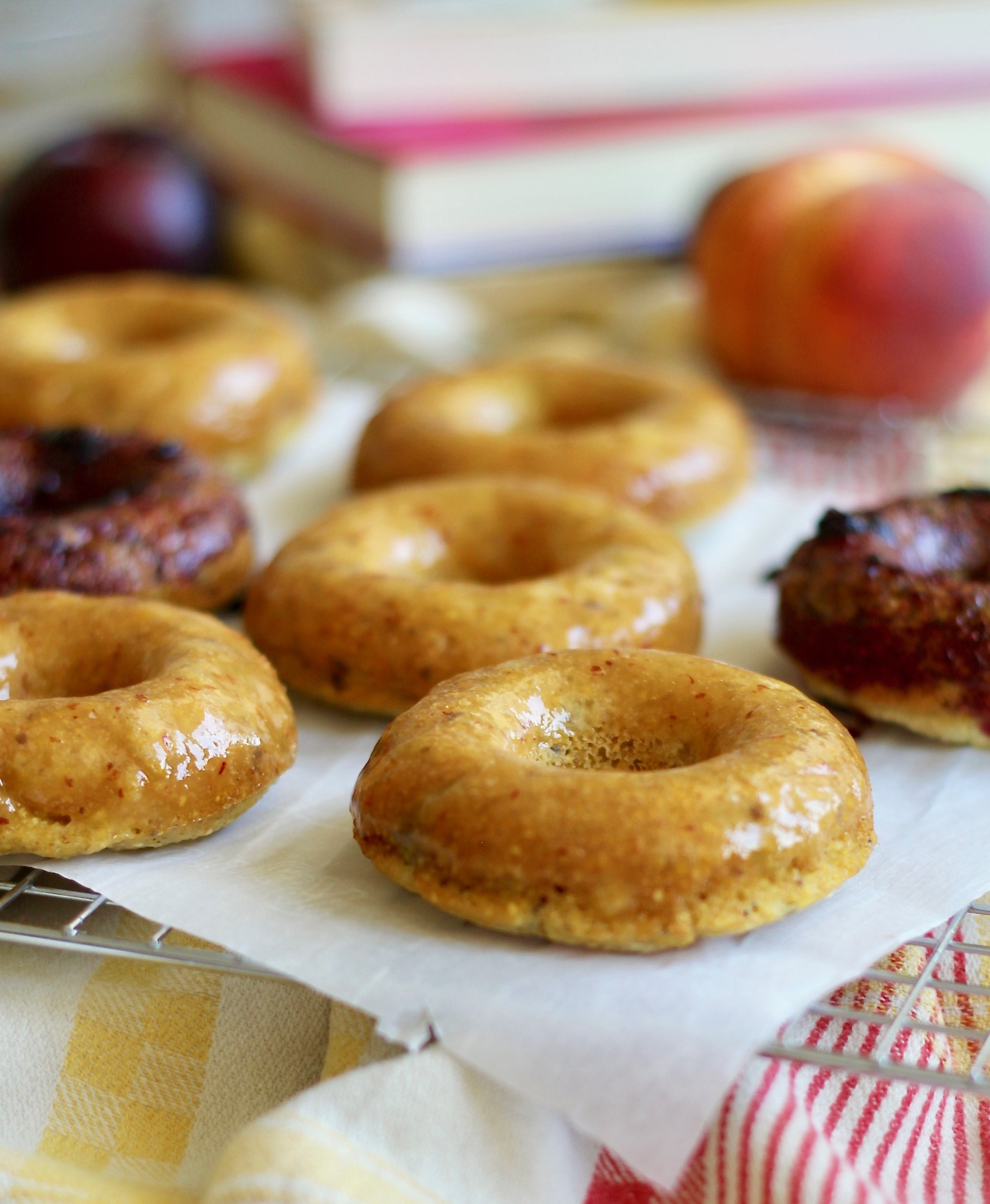 Vegan Peach Cornbread Donuts